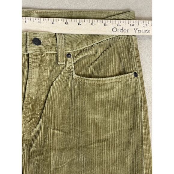 Levis‎ Pants Womens 30x30 Green Corduroy Straight Leg Regular Fit Mid Rise Retro - Picture 7 of 13